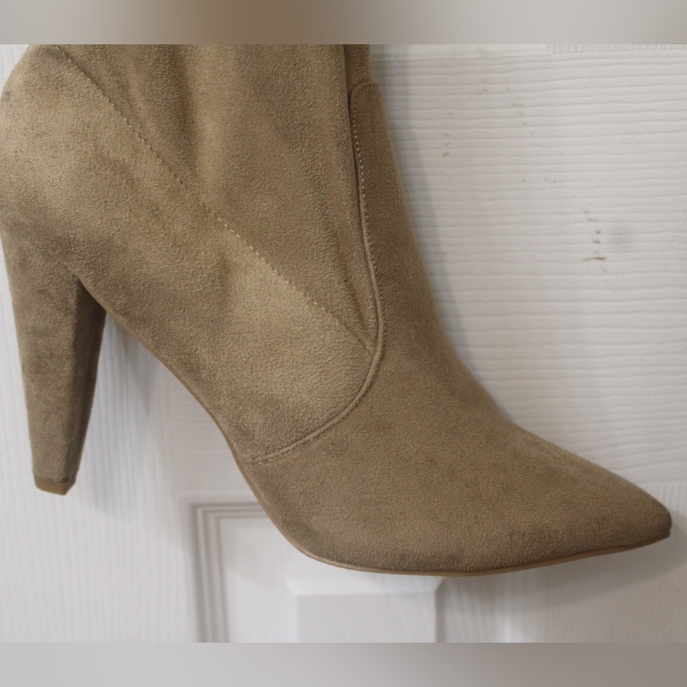 French Connection Size 11 Tan Faux Suede Over-the-Knee Boots w/4”Stiletto Heel - Picture 2 of 14
